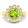 Image 3 : 14KT Yellow Gold 1.85ctw Peridot and Diamond Ring