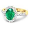 Image 2 : 14KT Yellow Gold 1.53ctw Zambian Emerald and Diamond Ring
