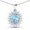 14KT White Gold 2.7ctw Aquamarine and Diamond Pendant