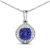 14KT White Gold 1.99ctw Tanzanite and Diamond Pendant