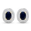 14KT Yellow Gold 1.5ctw Blue Sapphire and Diamond Earrings