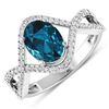 14KT White Gold 1.1ctw London Blue Topaz and Diamond Ring