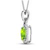 Image 3 : 14KT White Gold 2ctw Peridot and Diamond Pendant