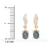 Image 3 : Plated 18KT Yellow Gold and Sterling Silver 0.51ctw Opal Earrings