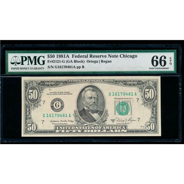 1981A $50 Chicago FRN PMG 66EPQ