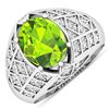 Image 1 : 14KT White Gold 2.3ctw Peridot and Diamond Ring