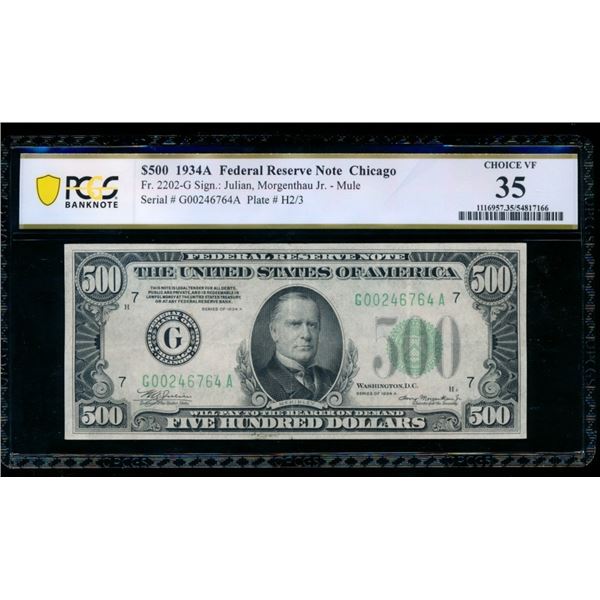 1934A $500 Chicago FRN PCGS 35