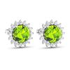 Image 3 : 14KT White Gold 1.72ctw Peridot Topaz and Diamond Earrings