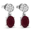Image 3 : 14KT White Gold 1.7ctw Ruby and Diamond Earrings
