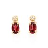 Plated 18KT Yellow Gold and Sterling Silver 0.95ctw Garnet Earrings