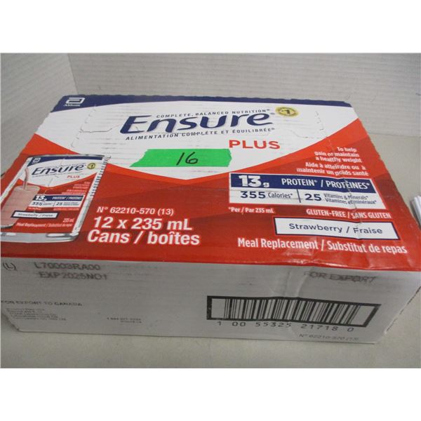 ENSURE STRAWBERRY PLUS (12 CANS X 235 ML) - CASE