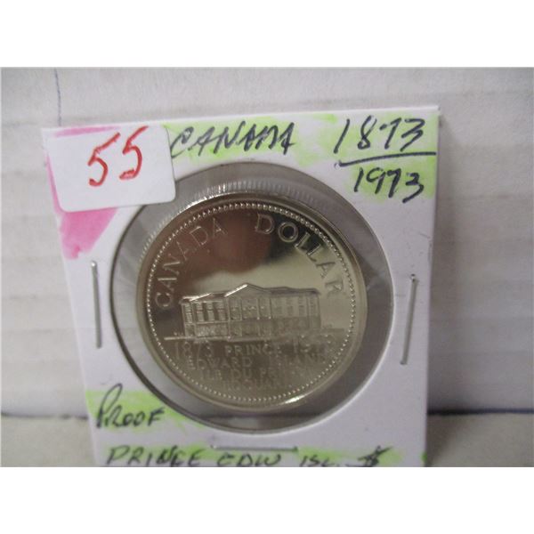 1873 - 1973 PROOF CAMEO PRINCE EDWARD ISLAND CANADA DOLLAR