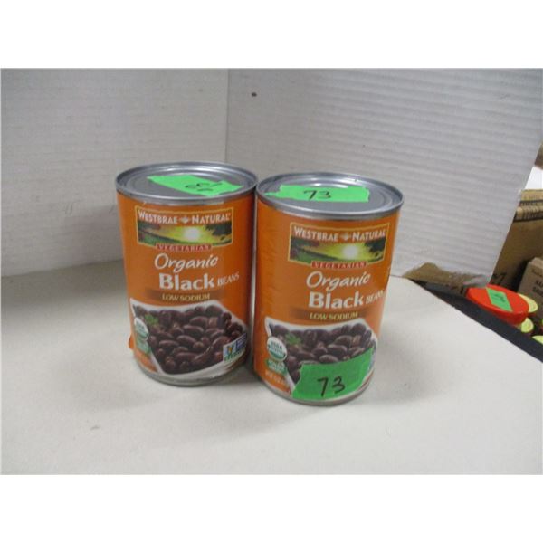 FREIGHT DAMAGE (AS IS):  ORGANIC BLACK BEANS (2 CANS X 425G)