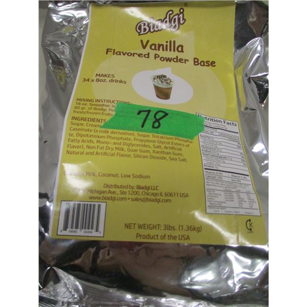 FREIGHT DAMAGE (AS IS):  POWDER BASE VANILLA DRINK MIX (3 LBS) - BAG