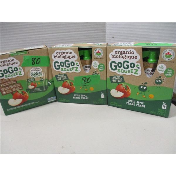 FREIGHT DAMAGE (AS IS):  GO GO SQUEEZE APPLE - 3 BOXES