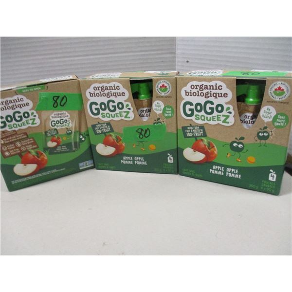 FREIGHT DAMAGE (AS IS):  GO GO SQUEEZE APPLE - 3 BOXES
