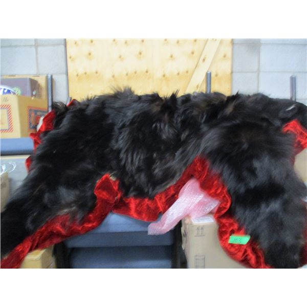 SEIZURE (AS IS):  BLACK BEAR RUG (APPROX. 6' LONG; DECENT CONDITION)