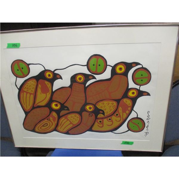 SEIZURE (AS IS):  "BIRD BROTHER & SISTER" BY N. MORRISON FRAMED PICTURE