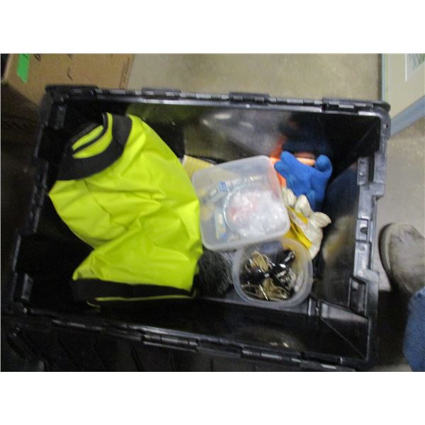 ESTATE:  BLACK FOLDING TOTE C/W MISC