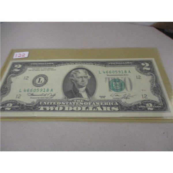 1976 AU USA GREEN SEAL $2 BILL