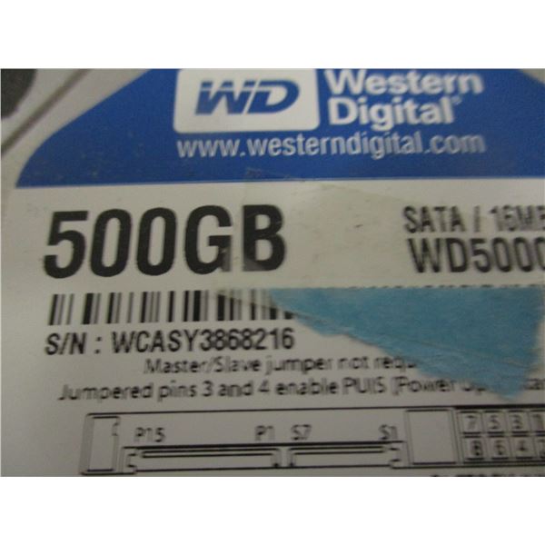 SEIZURE (AS IS):  500 GB HARD DRIVE
