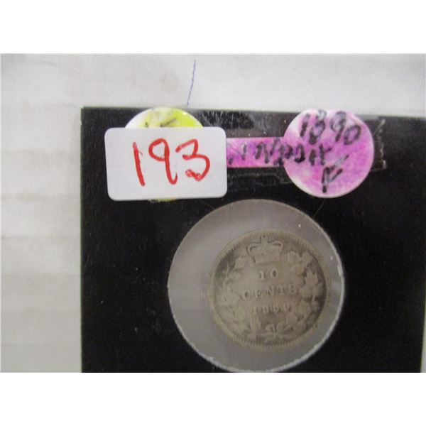 1890 FINE VICTORIAN CANADA SILVER DIME