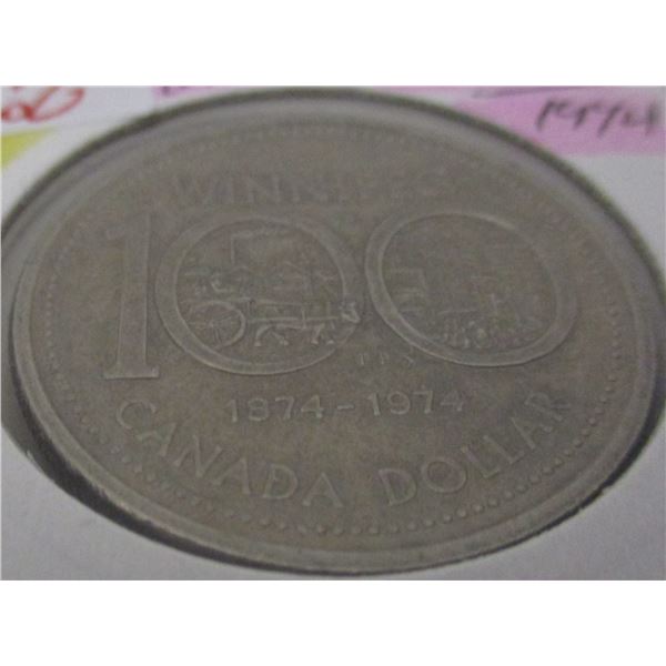 1874 - 1974 WINNIPEG CANADA DOLLAR