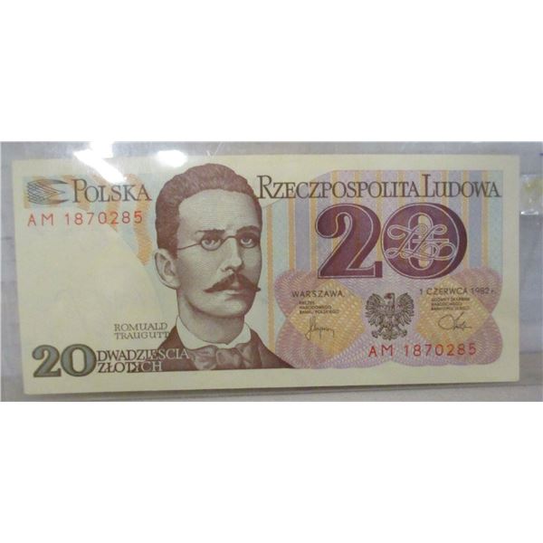 1982 BANK POLSSKI - 20 - 200 TUCK BANK NOTE