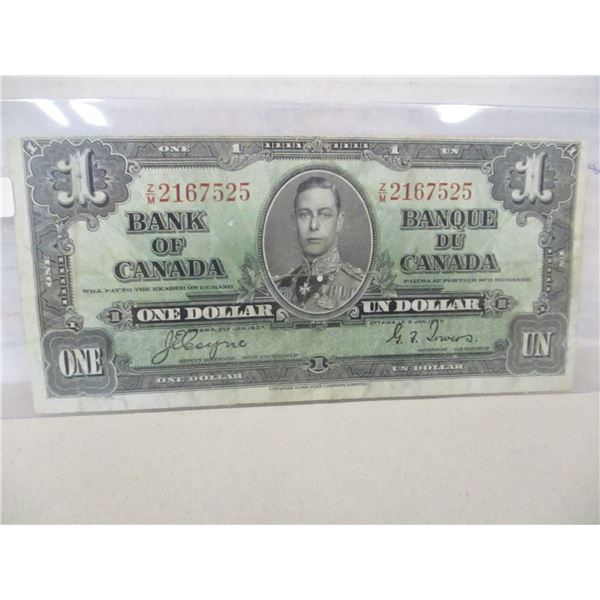 1937 KING GEORGE VI CANADA DOLLAR BILL