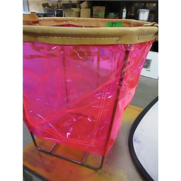 NEW:  ROUND VINYL HAMPER (APPROX. 19 X 19")