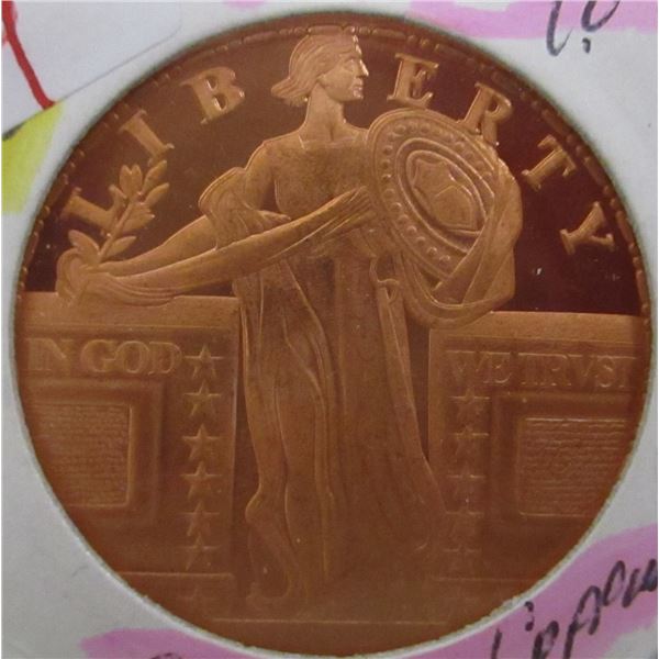 1 OZ 999 FINE COPPER LIBERTY COIN