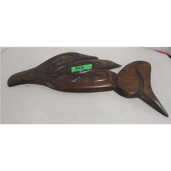 SEIZURE (AS IS):  WOODEN PLAQUE OF BIRD