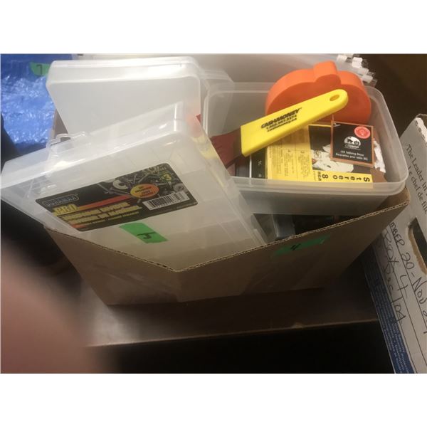 BOX C/W TINS & PLASTIC BINS
