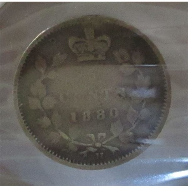 1880H VC CANADA VICTORIAN SILVER 5 CENT
