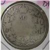Image 1 : 1913 WEAK DATE CANADA SILVER HALF DOLLAR