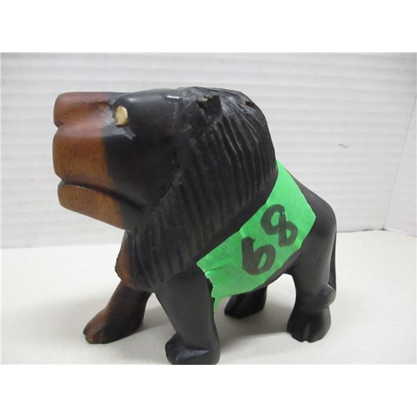 SEIZURE (AS IS):  WOOD LION ORNAMENT