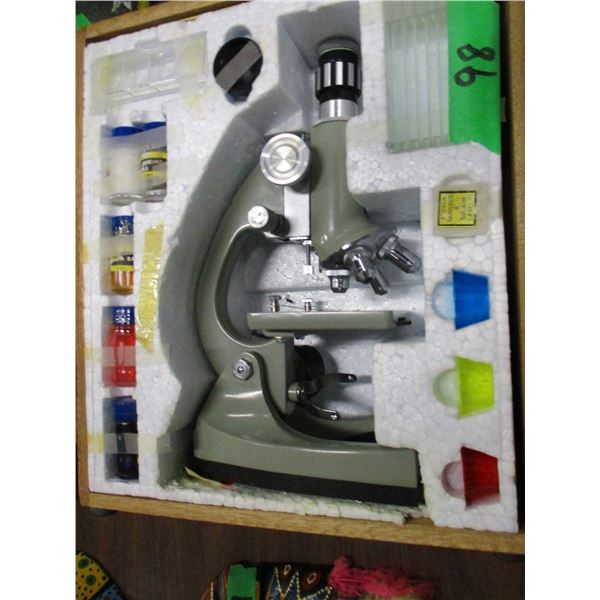 SEIZURE (AS IS):  MICROSCOPE IN WOOD BOX