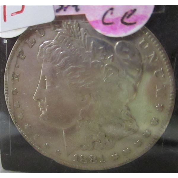 1881 USA CARSON CITY SILVER DOLLAR (NOT TESTED - AS IS - SILVER CONTENT NOT VERIFIED)