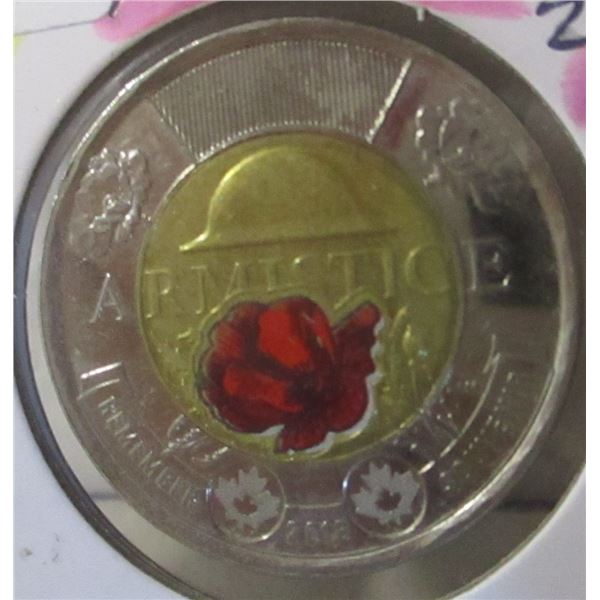 2018 REMEMBRANCE ARMISTICE COLORED POPPY TOONIE