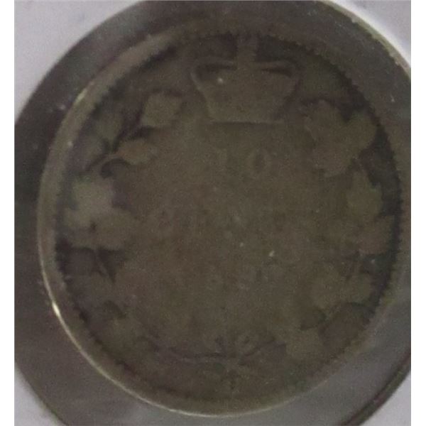 1888H VICTORIAN CANADA SILVER DIME