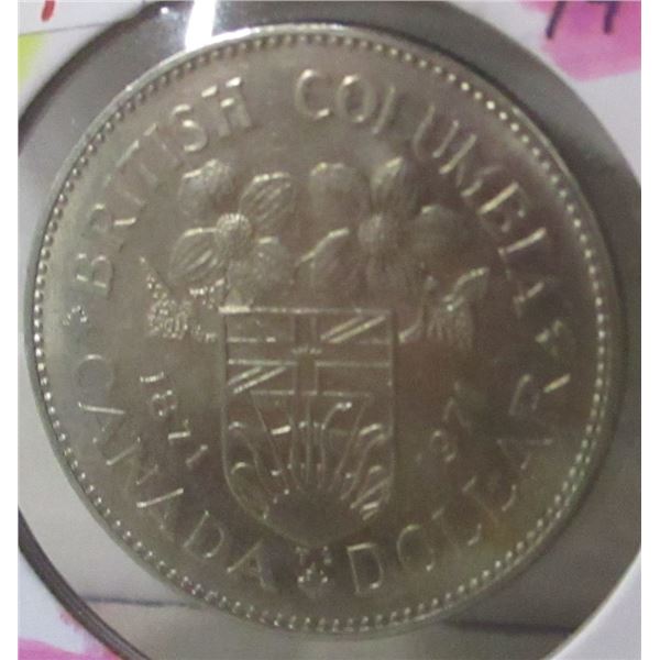 1871 - 1971 BRITISH COLUMBIA CANADA DOLLAR