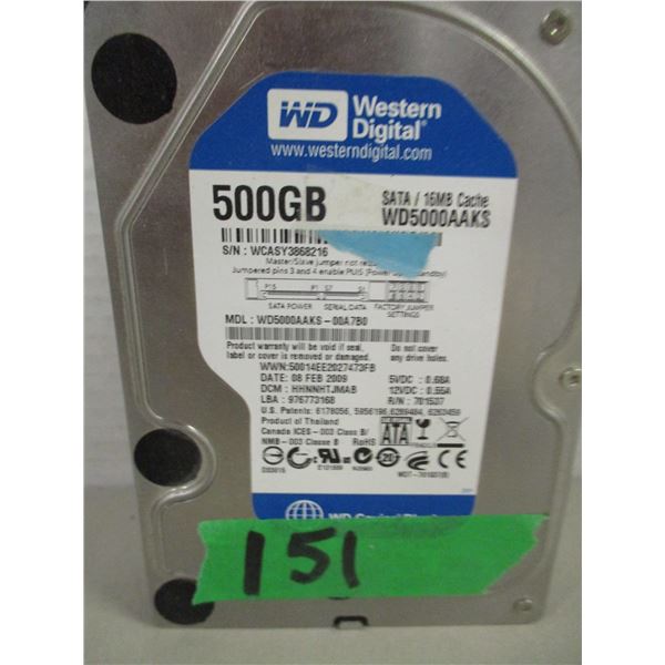 SEIZURE (AS IS):  500 GB DRIVE