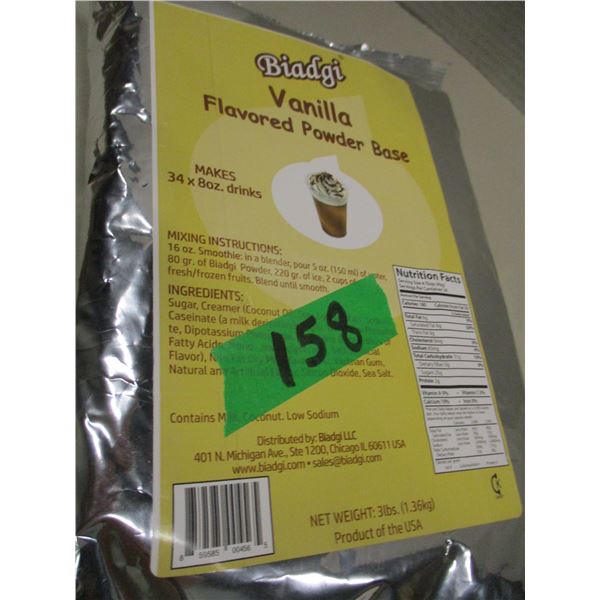 FREIGHT DAMAGE (AS IS):  VANILLA BASE DRINK (MAKES 34 CUPS) - BAG