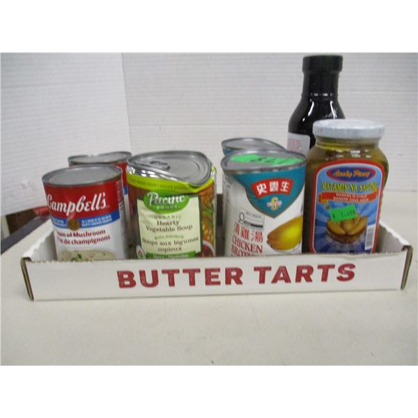 FREIGHT DAMAGE (AS IS):  FLAT C/W 8 PIECES OF ASSORTED GROCERIES