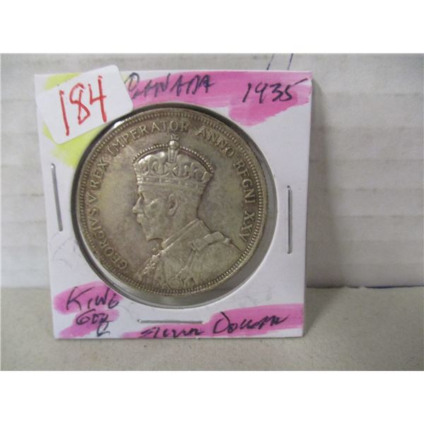 1935 CANADA KING GEORGE V SILVER DOLLAR