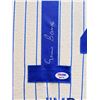 Image 2 : ERNIE BANKS SIGNED AND CUSTOM FRAMED STAT JERSEY (PSA COA)