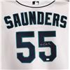 Image 2 : Seattle Mariners Michael Saunders Autographed White Authentic Majestic Jersey Size 48 MLB Holo