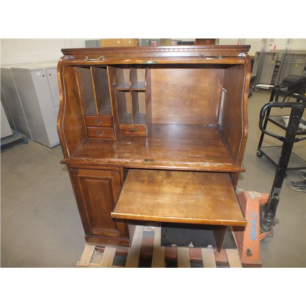 Roll Top Wooden Desk