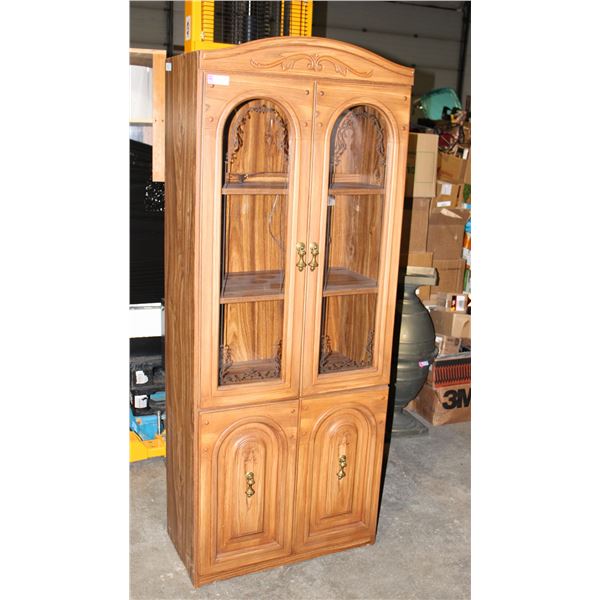 VINTAGE WOOD LOOK GLASS/ WOOD DOOR