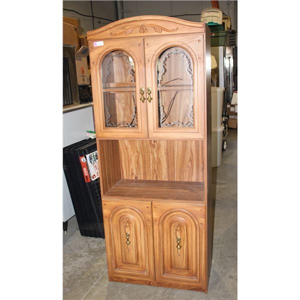 VINTAGE WOOD LOOK GLASS/ WOOD DOOR